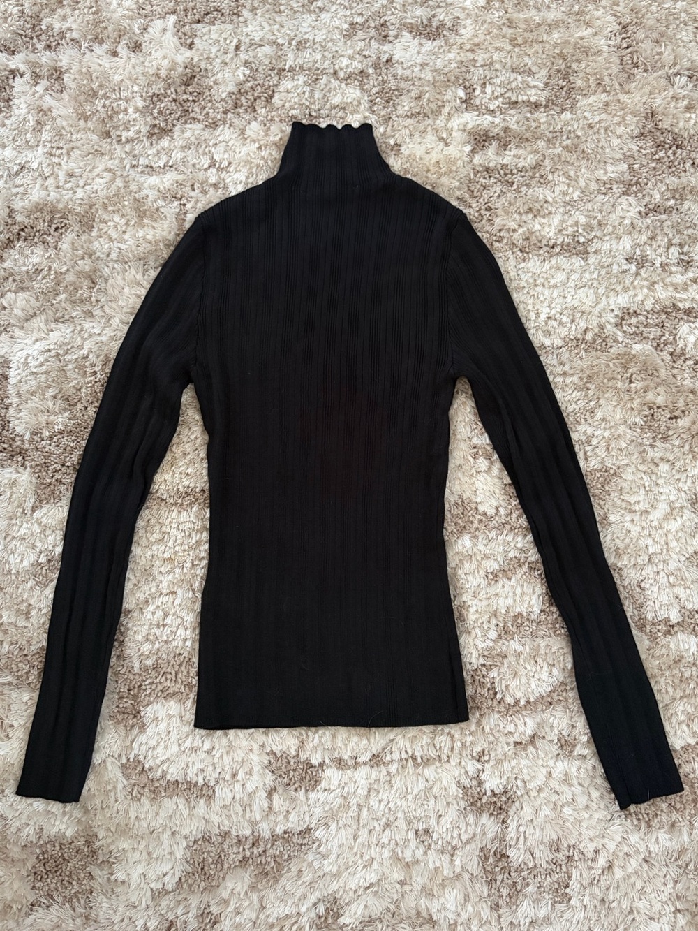 NWT Abercrombie & Fitch Black Ribbed Turtleneck Long-Sleeve Top Size XS